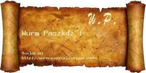 Wurm Paszkál névjegykártya
