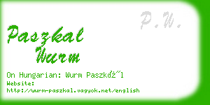 paszkal wurm business card